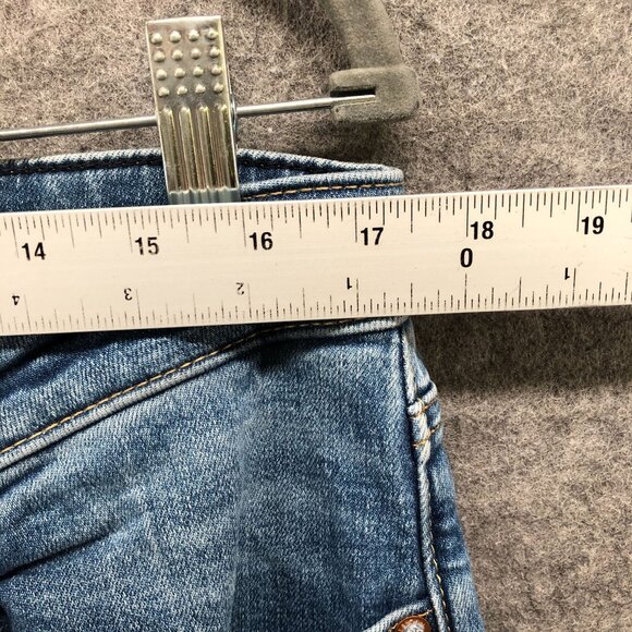 American Eagle Original Bootcut Jeans Mens 34x30 (34x29) Blue Airflex Whiskered - Picture 7 of 12